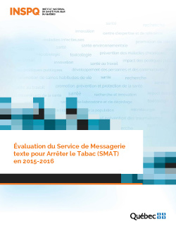 Évaluation du Service de Messagerie texte pour Arrêter le Tabac (SMAT) en 2015-2016