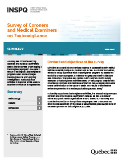 Survey of Coroners and Medical Examiners on Toxicovigilance