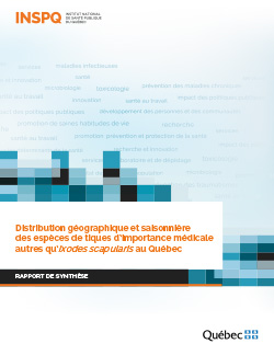 Distribution géographique et saisonnière des espèces de tiques d’importance médicale autres qu’Ixodes scapularis au Québec