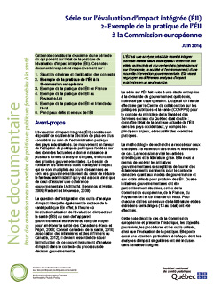 Série sur l’évaluation d’impact intégrée (ÉII) : 2- Exemple de la pratique de l’ÉII à la Commission européenne 