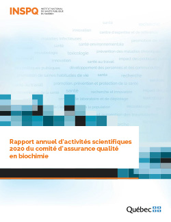 Rapport annuel d’activités scientifiques 2020 du comité d’assurance qualité  en biochimie