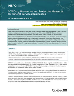 COVID-19: Preventive and Protective Measures for Funeral Services Businesses