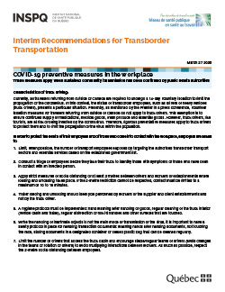 Interim Recommendations for Transborder Transportation