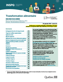 COVID-19 : Recommandations intérimaires concernant l'industrie de la transformation alimentaire