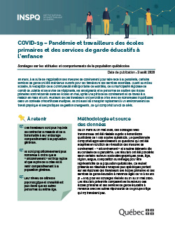 COVID-19 : Pandémie et travailleurs des écoles primaires et des services de garde éducatifs à l’enfance COVID-19 : Pandémie et travailleurs des écoles primaires et des services de garde éducatifs à l’enfance